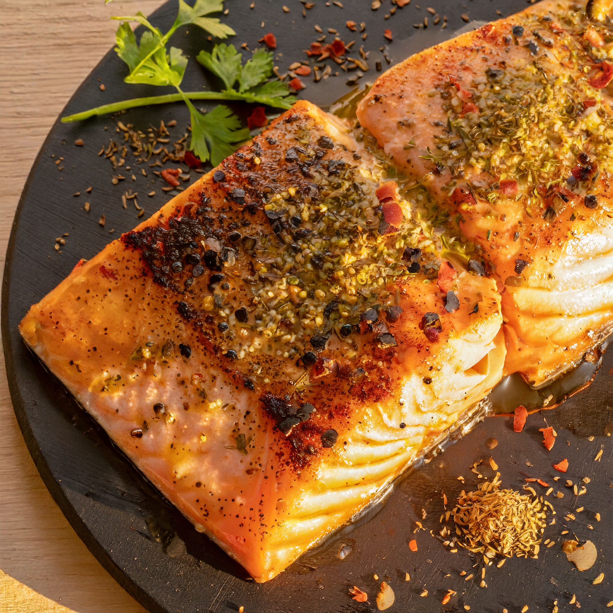 Recette de Saumon en croûte d'épices