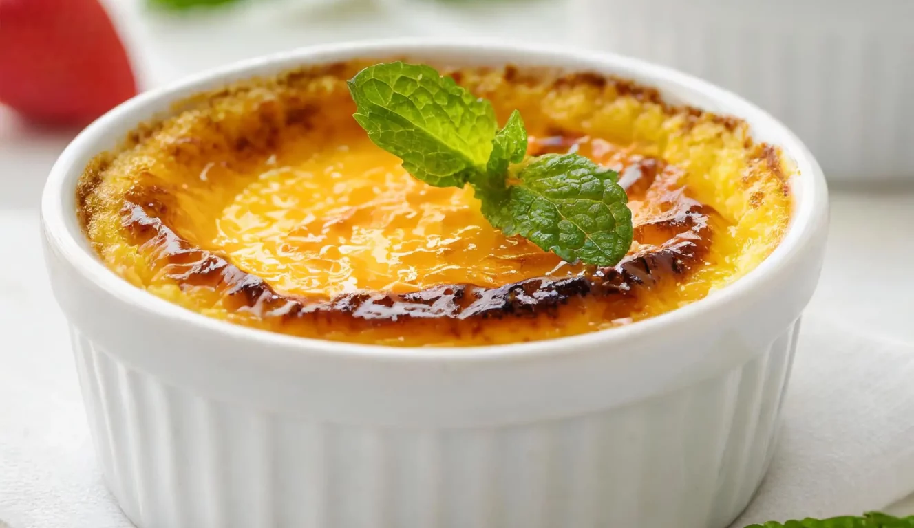 crème brûlée dans un plat ramequin